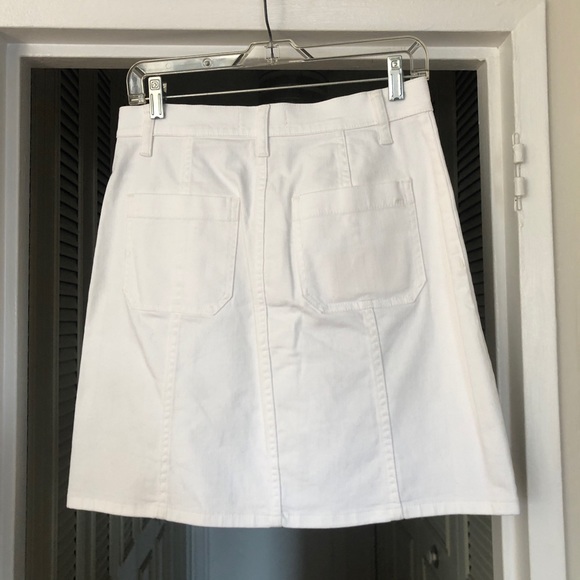 Madewell White Denim Button Front Skirt 27 - Picture 2 of 6